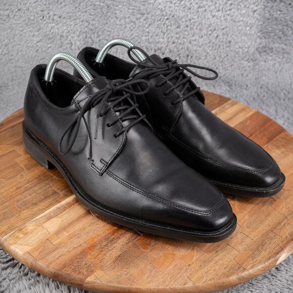 Ecco Calcan Mens 40 EU 7 US Lace Up Oxfords Black Leather Shoes 64071401001 - Picture 1 of 10